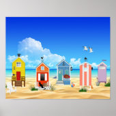 Tropisch strand Sand Huts Poster (Voorkant)