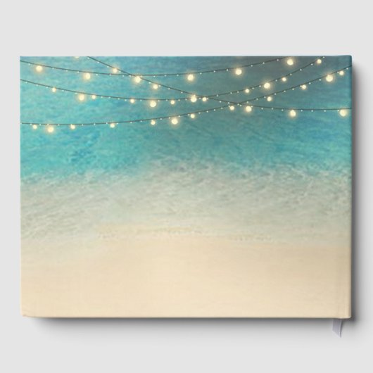 Tropisch strand sashells Hearts Wedden Gastenboek (Achterkant)