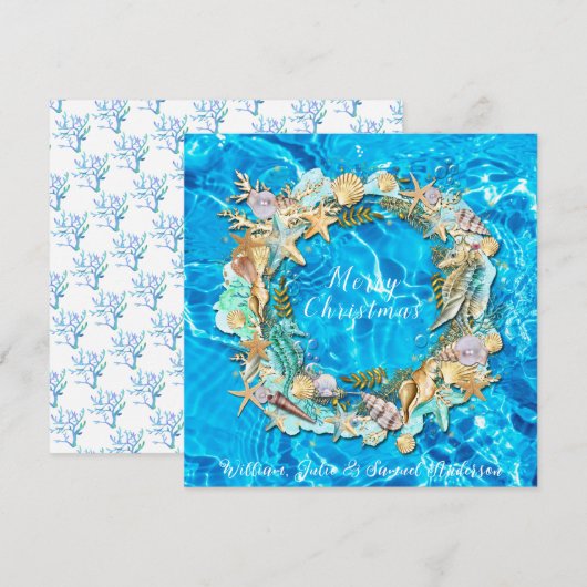 Tropisch strand Sashells Sand Dollar Feestdagenkaart (Voorkant / Achterkant)