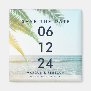 Tropisch strand Save Date Weddennenmagneet Magneet