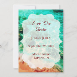 Tropisch strand Save-the-date-aankondiging