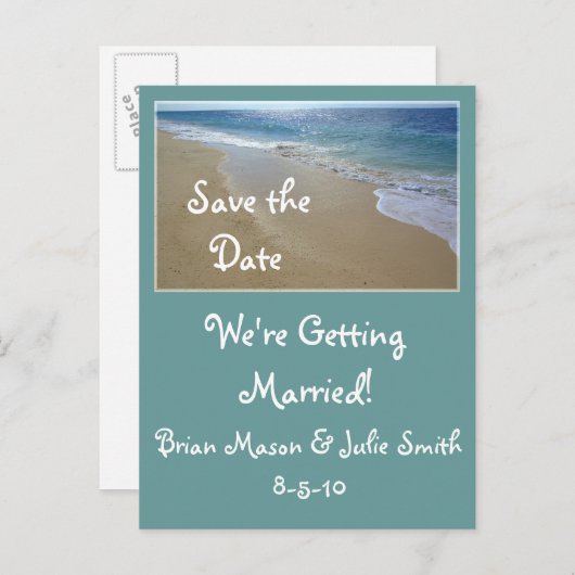 tropisch-strand-, Save the Date, ... Aankondigingskaart (Voorkant / Achterkant)