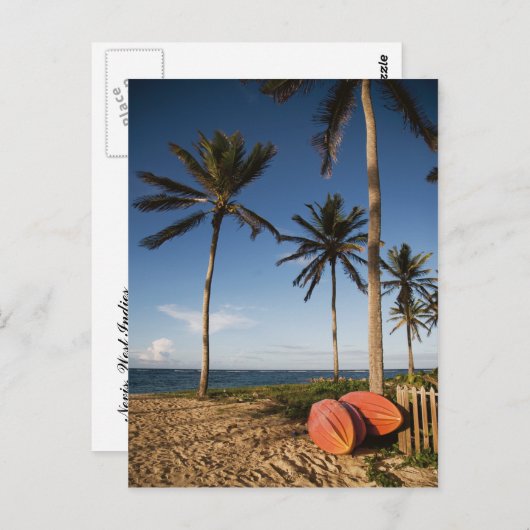 Tropisch strand scène briefkaart (Voorkant / Achterkant)