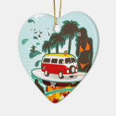 Tropisch strand scène keramisch ornament (Links)