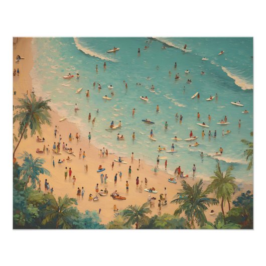 Tropisch strand scene | kustzomer perfect poster (Voorkant)
