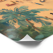 Tropisch strand scene | kustzomer perfect poster (Hoek)