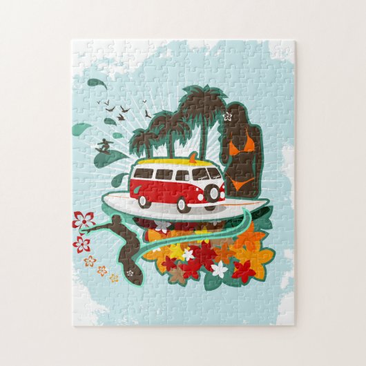 Tropisch strand scène legpuzzel (Verticaal)