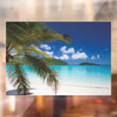 Tropisch strand scène raamsticker (Vel 2)