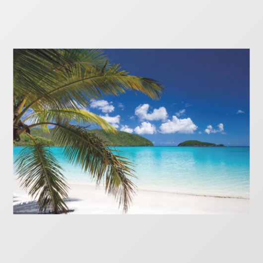 Tropisch strand scène raamsticker (Vel)