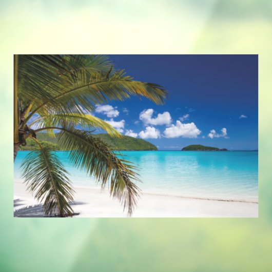 Tropisch strand scène raamsticker (Vel 3)