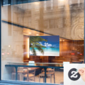 Tropisch strand scène raamsticker (Cafe Raam)