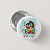 Tropisch strand scène ronde button 3,2 cm (Voorkant /achterkant)