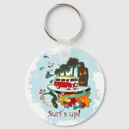 Tropisch strand scène sleutelhanger (Voorkant)