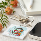 Tropisch strand scène sleutelhanger (Voorkant Rechts)