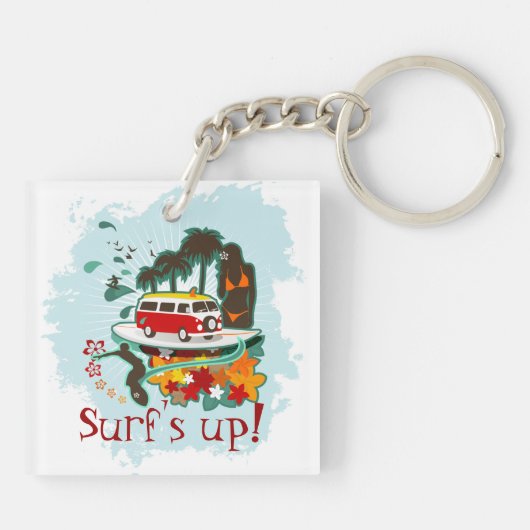 Tropisch strand scène sleutelhanger (Achterkant)