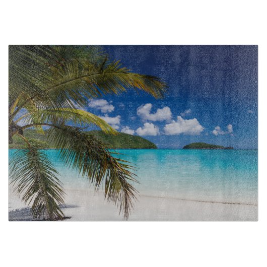 Tropisch strand scène snijplank (Voorkant)