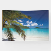 Tropisch strand scène spandoek (Horizontaal)