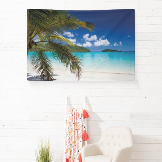 Tropisch strand scène spandoek (Insitu)