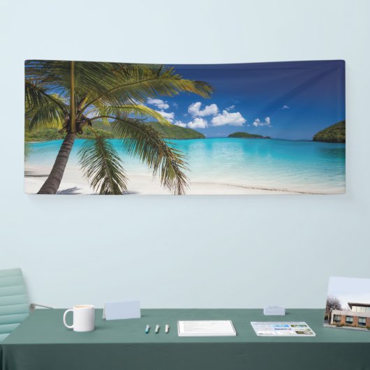 Tropisch strand scène spandoek (Beurs)