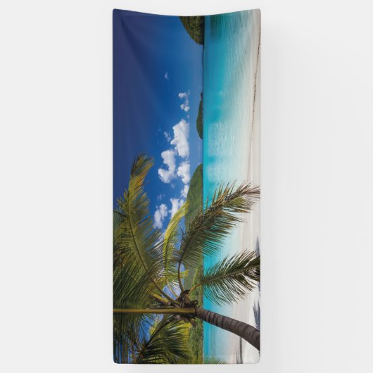 Tropisch strand scène spandoek (Verticaal)