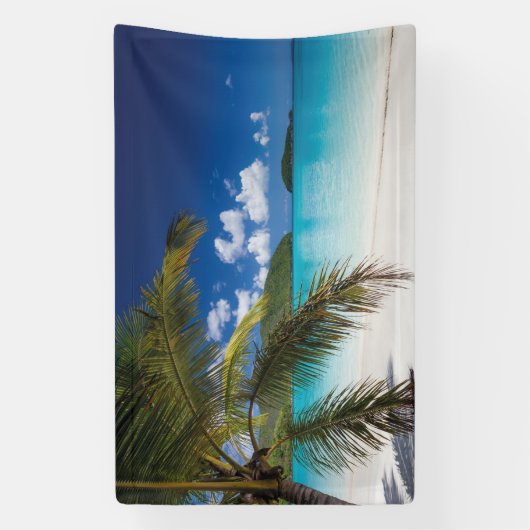 Tropisch strand scène spandoek (Verticaal)