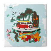 Tropisch strand scène tegeltje (Voorkant)