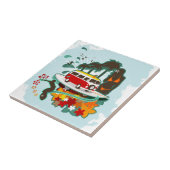 Tropisch strand scène tegeltje (Zijkant)