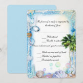 Tropisch strand schelp bruiloft antwoordkaart kaart (Voorkant / Achterkant)
