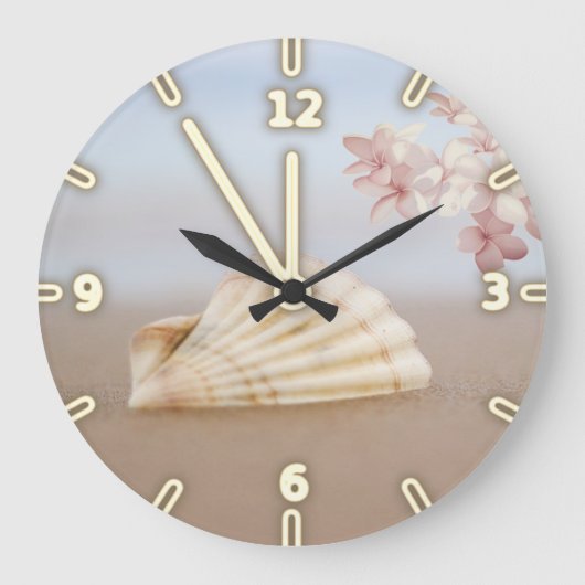 Tropisch strand, schelp, plumeria grote klok (Voorkant)