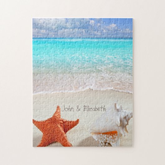 Tropisch strand schelpen legpuzzel (Verticaal)