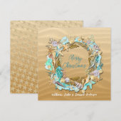 Tropisch strand schelpen zeester zanddollar feestdagenkaart (Voorkant / Achterkant)