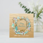 Tropisch strand schelpen zeester zanddollar feestdagenkaart (Staand voorkant)