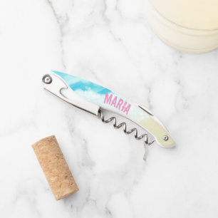 Tropisch strand Schilderen Blauwe Zomer Water Kurkentrekker