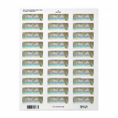 Tropisch strand seapaarden in liefde, hart etiket (Full Sheet)