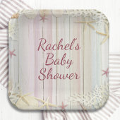 Tropisch strand Seashell Baby shower Boho Chic Papieren Bordje