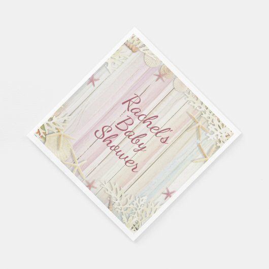 Tropisch strand Seashell Baby shower Boho Chic Servet (Hoek)