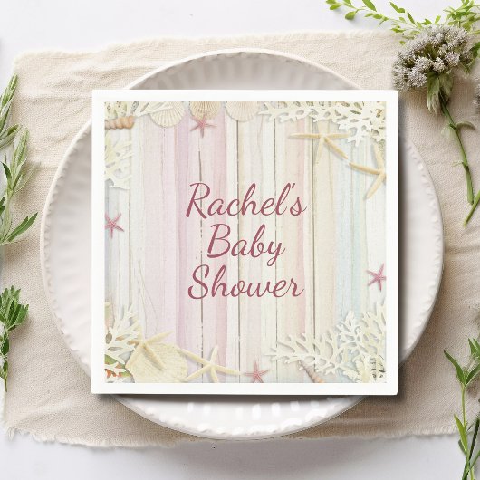 Tropisch strand Seashell Baby shower Boho Chic Servet