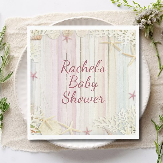 Tropisch strand Seashell Baby shower Boho Chic Servet