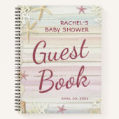 Tropisch strand Seashell Baby shower Guest Book Notitieboek (Voorkant)