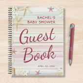 Tropisch strand Seashell Baby shower Guest Book Notitieboek