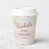 Tropisch strand Seashell Modern Boho Baby shower Papieren Bekers (Achterkant)