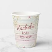 Tropisch strand Seashell Modern Boho Baby shower Papieren Bekers (Voorkant)