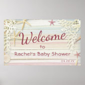 Tropisch strand Seashell Modern Boho Baby shower Poster (Voorkant)