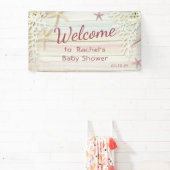 Tropisch strand Seashell Modern Boho Baby shower Spandoek (Insitu)