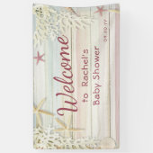 Tropisch strand Seashell Modern Boho Baby shower Spandoek (Verticaal)