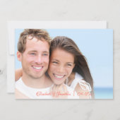 Tropisch strand Seashell Modern Photo Wedding Kaart (Achterkant)