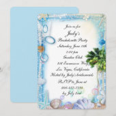 Tropisch strand Seashell Wedding Bachelorette Part Kaart (Voorkant / Achterkant)