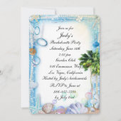 Tropisch strand Seashell Wedding Bachelorette Part Kaart (Voorkant)