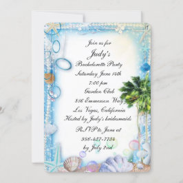 Tropisch strand Seashell Wedding Bachelorette Part Kaart