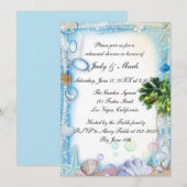 Tropisch strand Seashell Wedding Rehearsal Dinner Kaart (Voorkant / Achterkant)